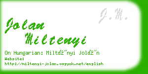 jolan miltenyi business card